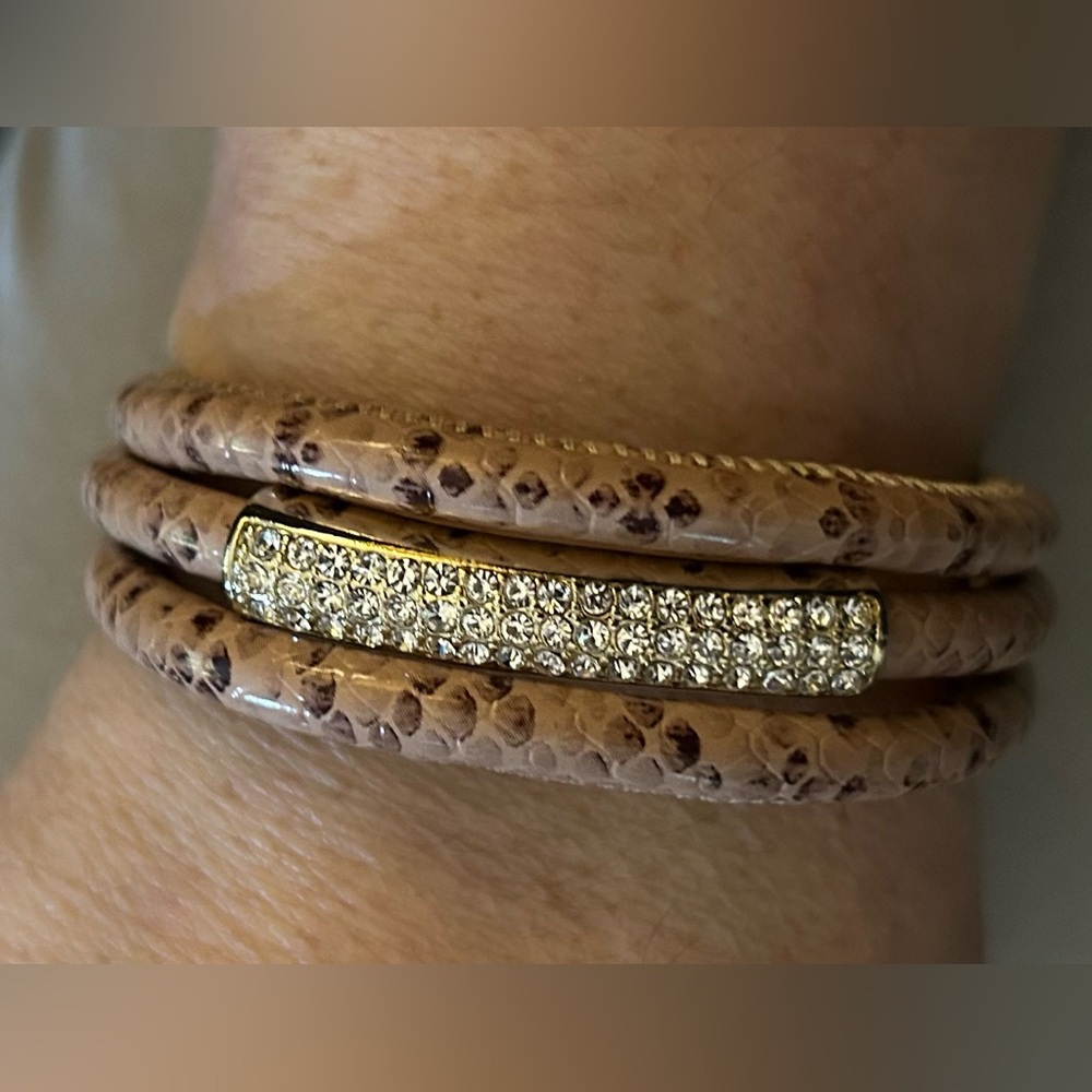 Whbm Triple Bangle Python Crystal Magnetic Bracel… - image 1